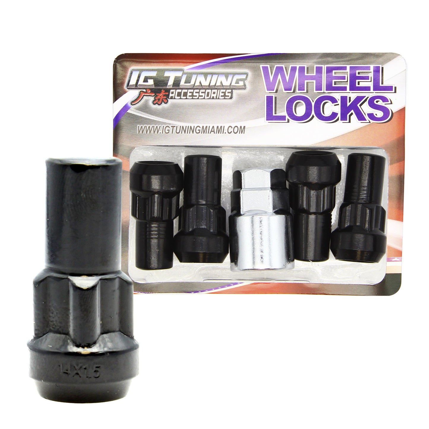 Acorn Mag L50 Wheel Lock 14x2 5Pcs Black image 0