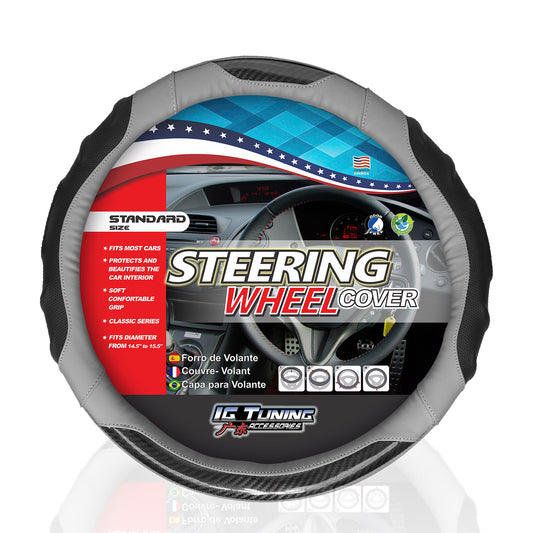 Steering Wheel Cover Waves Small Gray image 0