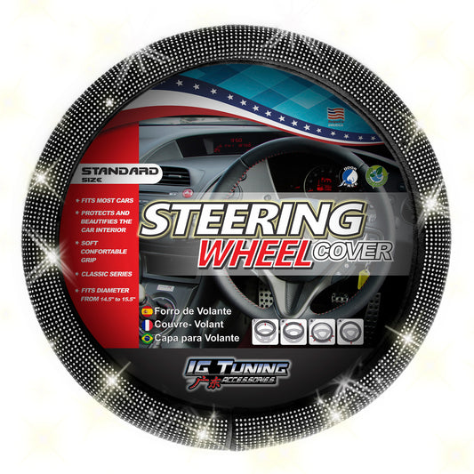 Steering Wheel Cover Bling Bling Black image 0