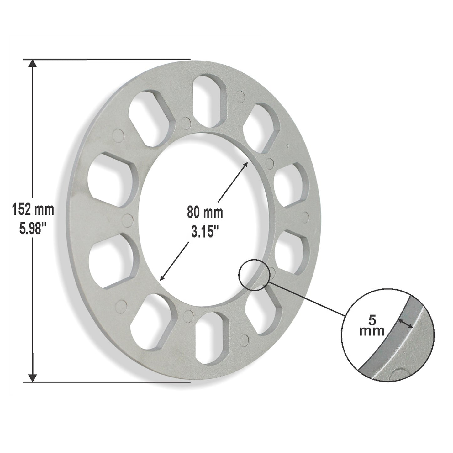 Aluminium Spacer 4 pcs Bag S106 5mm image 0