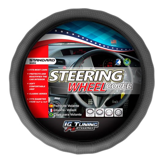 Black Wavy Steering Wheel Cover image 0