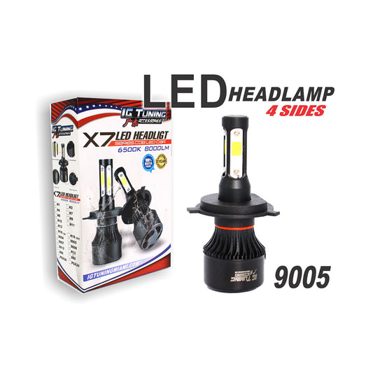 Headlight Led 4 sides Black 9005 image 0