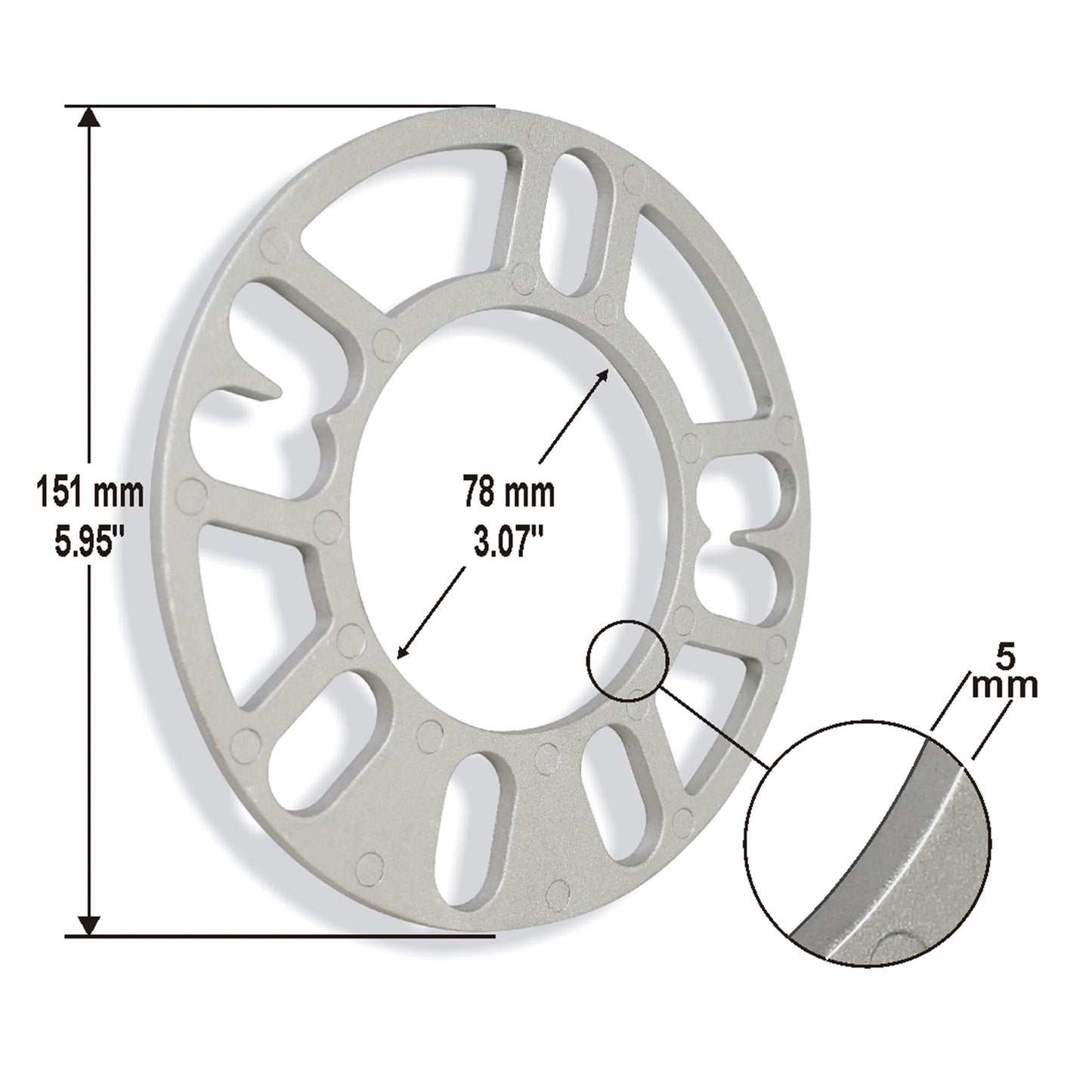 Aluminium Spacer 4 pcs Bag S100 5 mm image 0