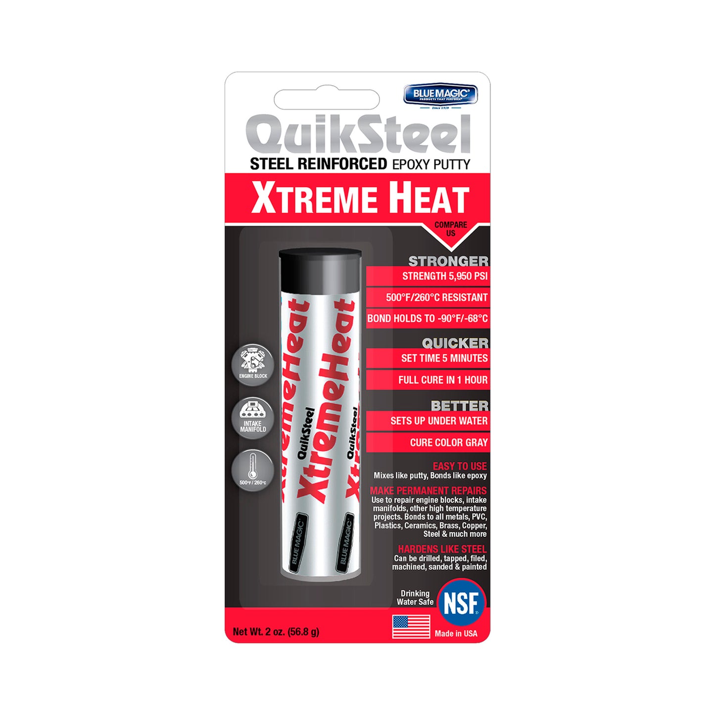 Quiksteel Epoxy Xtreme Heat Putty 2 oz 48 pcs image 0