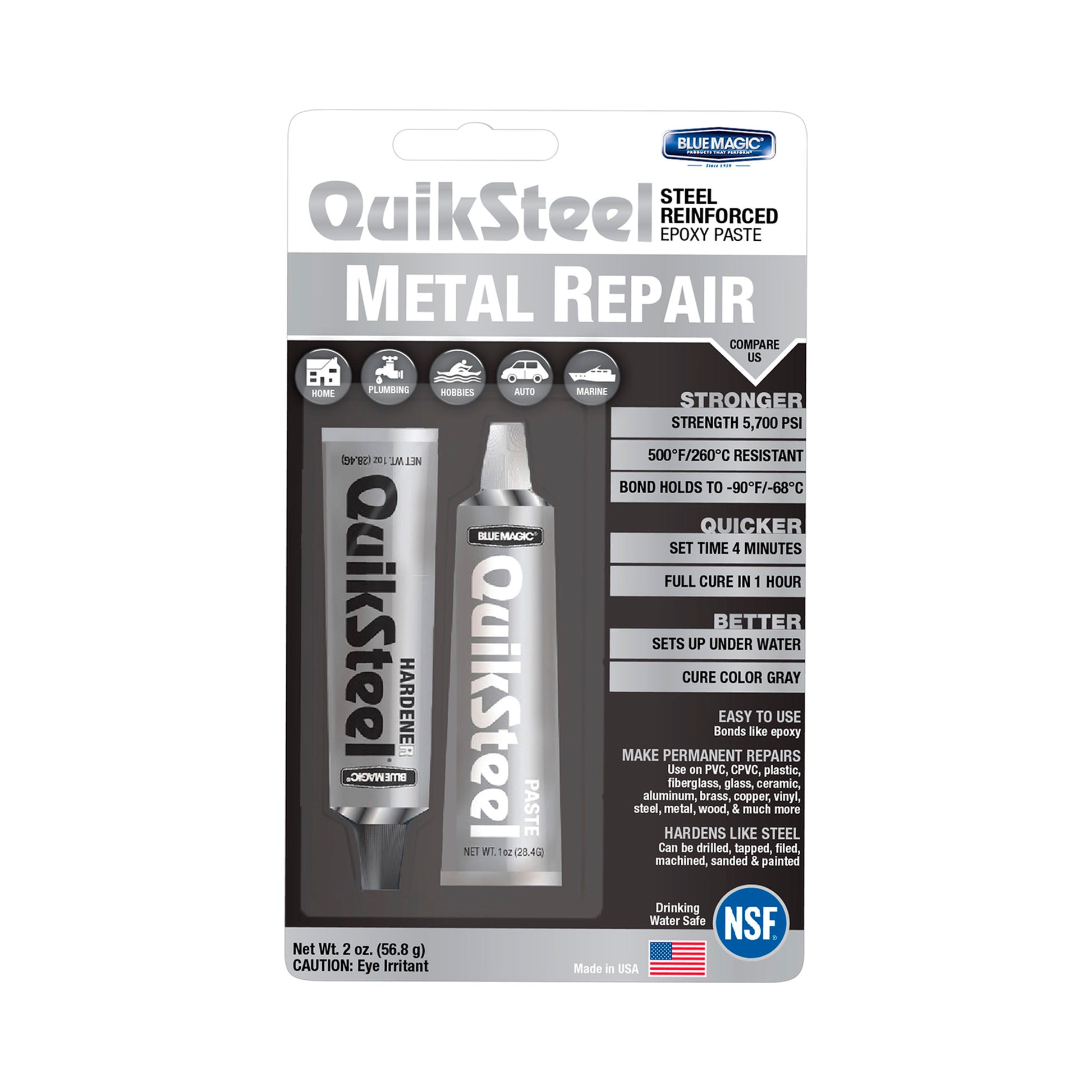 Quiksteel Epoxy Metal Repair Tri 2 oz 48 pcs image 0