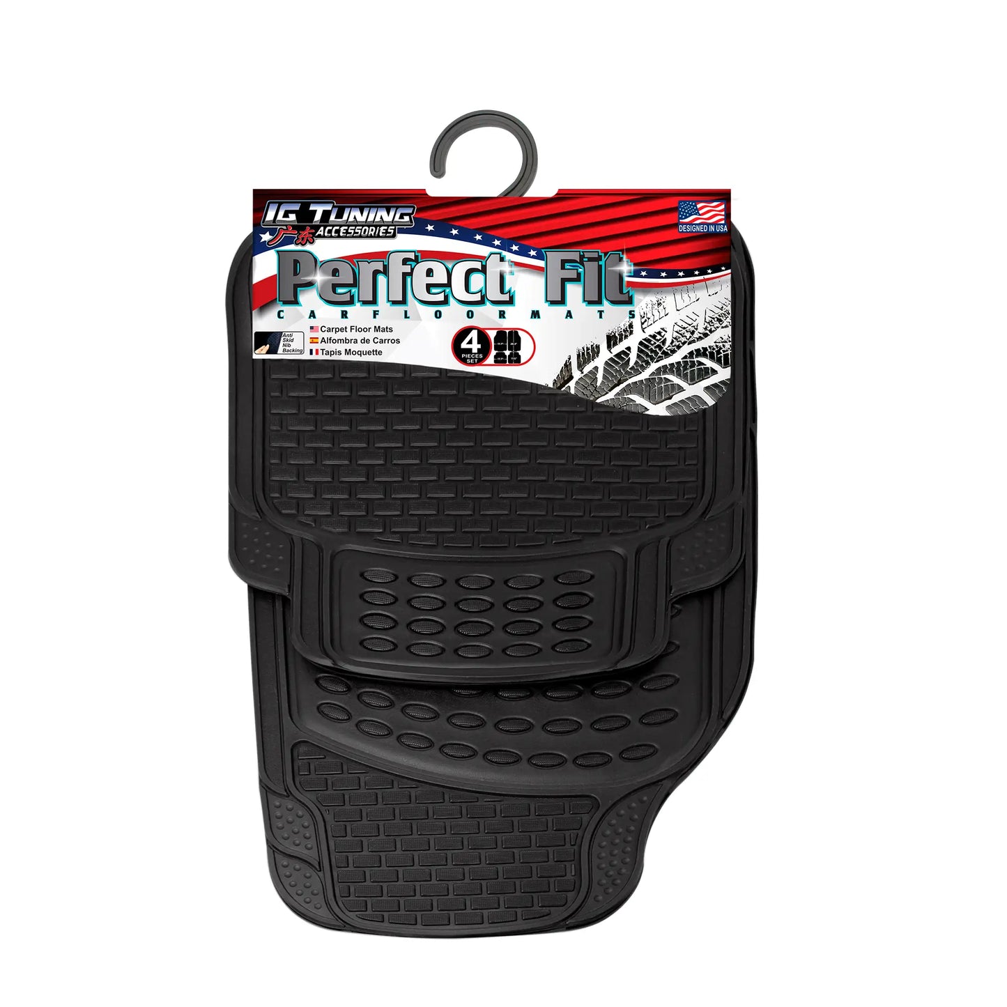 PVC Car Mats 4 Pcs Black image 0