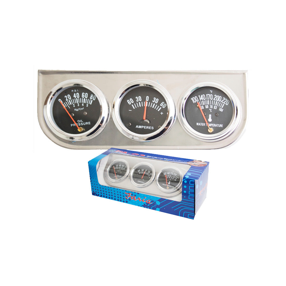Triple Gauge Kit Chrome image 0