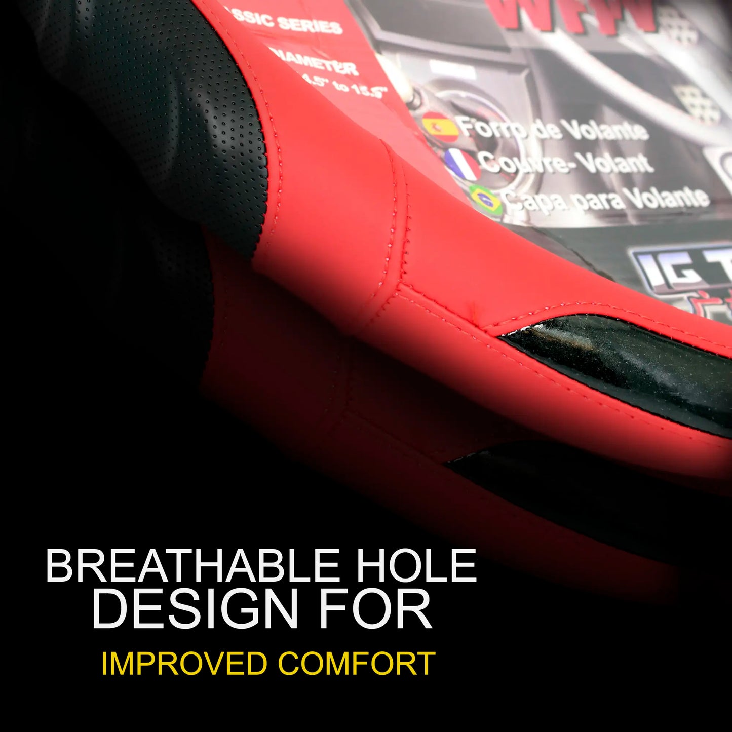 Steering wheel Cover Racing Red image 3