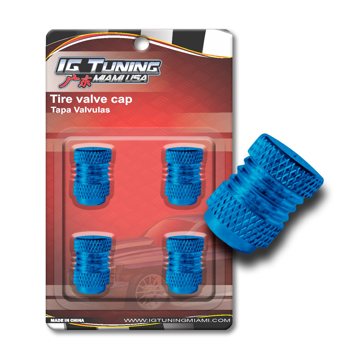 Blue 4Pcs.Set Valve Caps. image 0