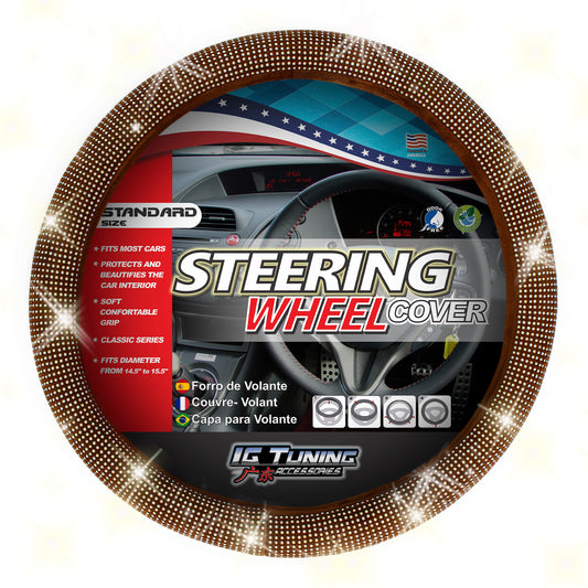 Steering Wheel Cover Bling Bling Brown image 0