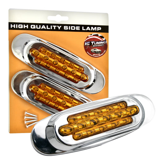 Side Lamp Chrome 16 Leds Yellow 2 Pcs image 0