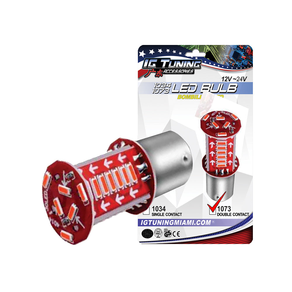 1157 LED Double Contact 30 Leds Red Flasher image 0