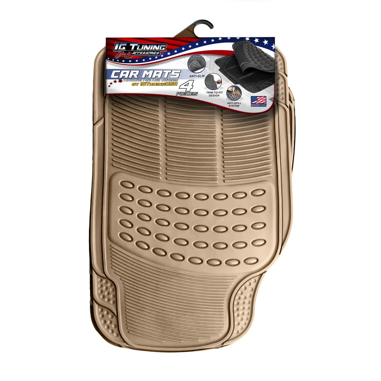 Pvc Floor Mat Pvc Adjustable Beige 4 Pcs image 0