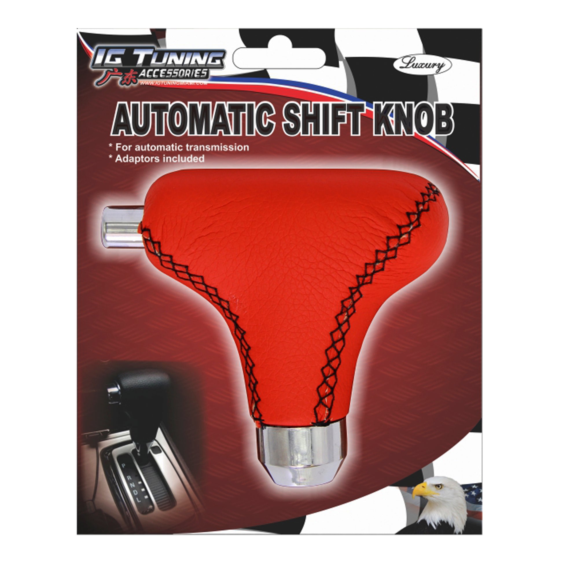 Automatic gear shifter knob with button Red image 0