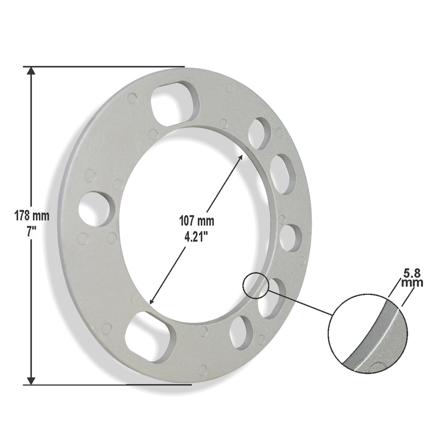 Aluminium Spacer 4 pcs Bag S103 5.8mm image 0