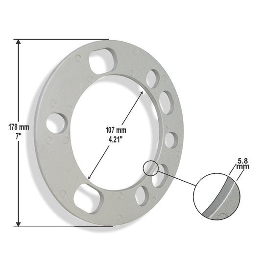 Aluminium Spacer 4 pcs Bag S103 5.8mm image 0