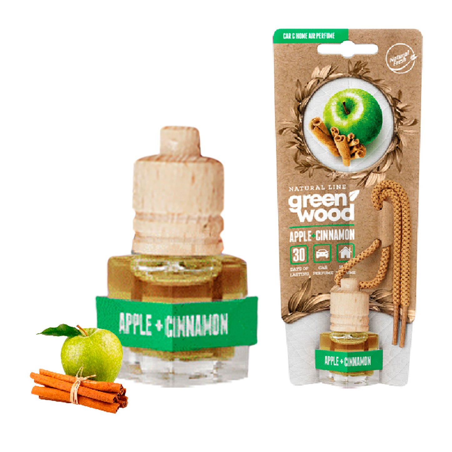 Green Wood Bottle 5ml Apple Cinnamon image 0