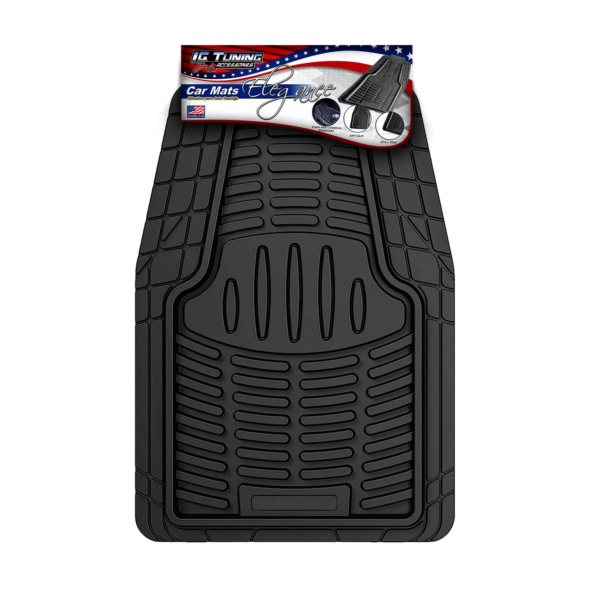 Floor Mat Set Elegance Black 4 Pcs image 0