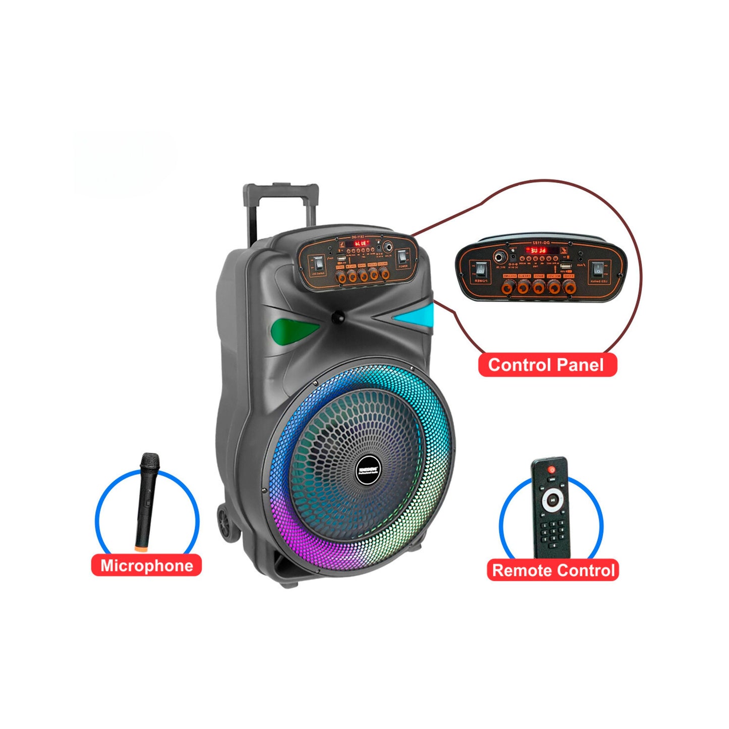 Port Speaker 5000W Wless Bt Tf Usb Fm  Led Aux Remote image 0