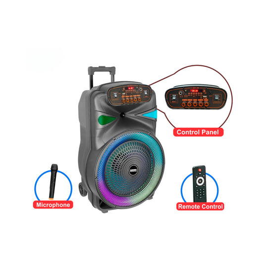 Port Speaker 5000W Wless Bt Tf Usb Fm  Led Aux Remote image 0