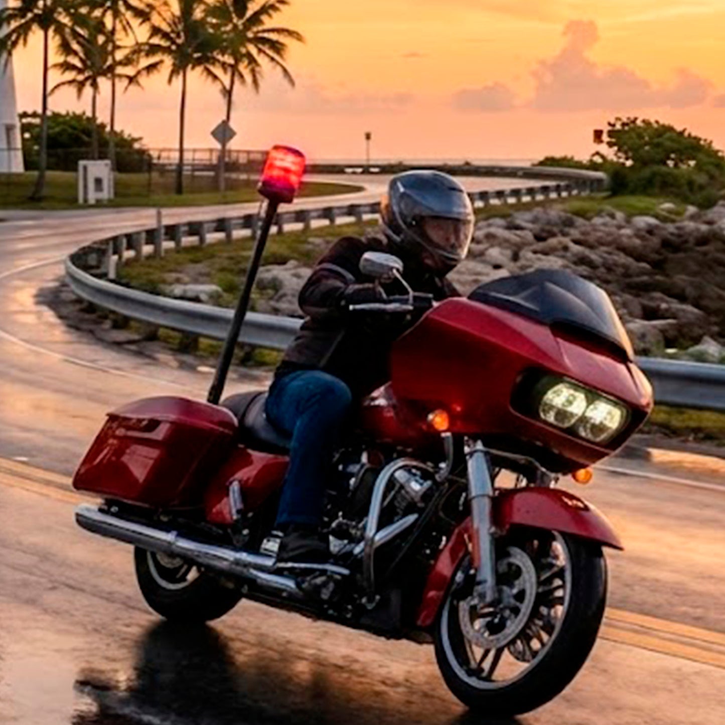 Motorcycle Pole Strober Light image 1