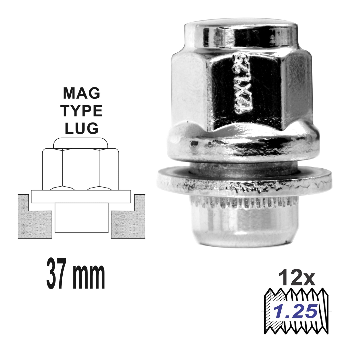Duplex MAG Attached Washer L37 12 x 1-25 image 0