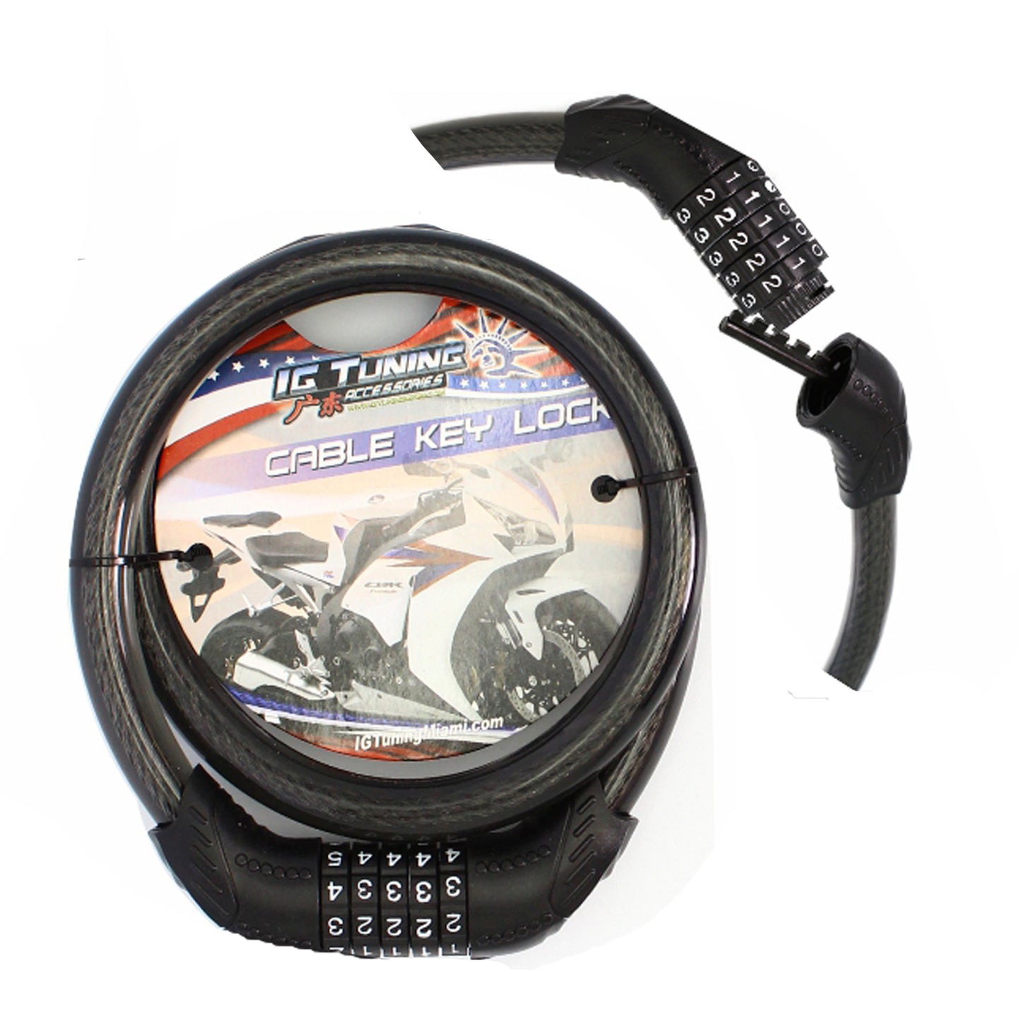 Motorcycle Cable Lock 5 combination 18x100 image 0