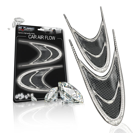 Car Air Flow 2 pcs Luxury Black image 0