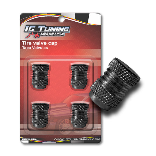 Black 4Pcs.Set Valve Caps. image 0