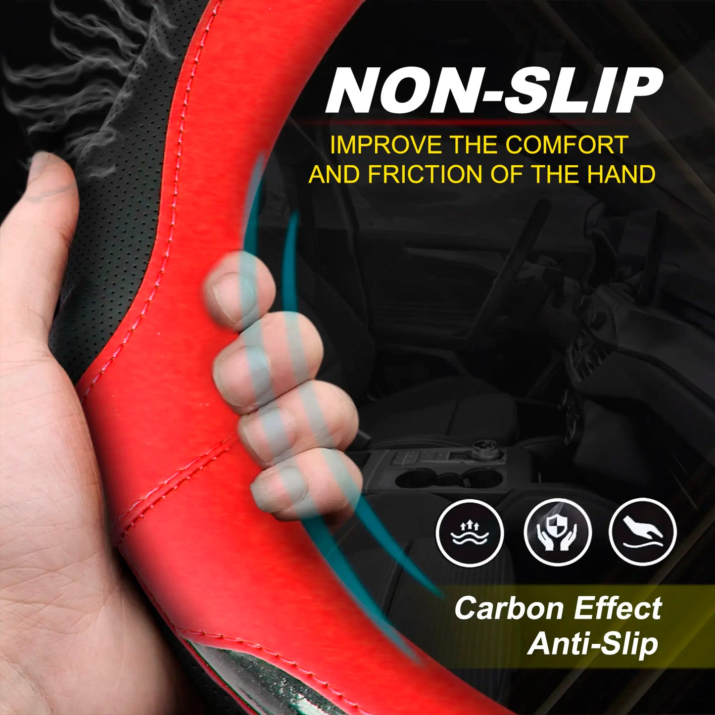 Steering wheel Cover Racing Red image 2