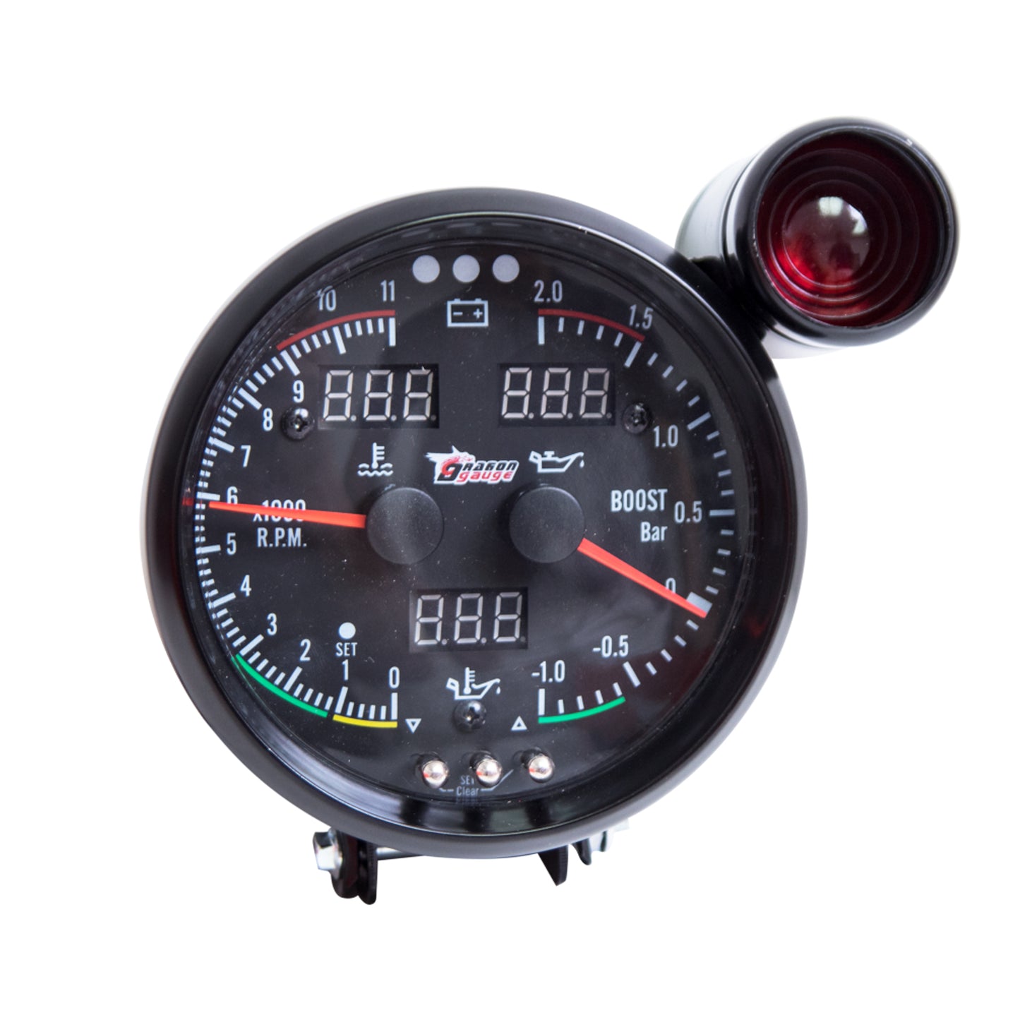 Black Background 5" Tachometer 6 in 1 Digital image 4