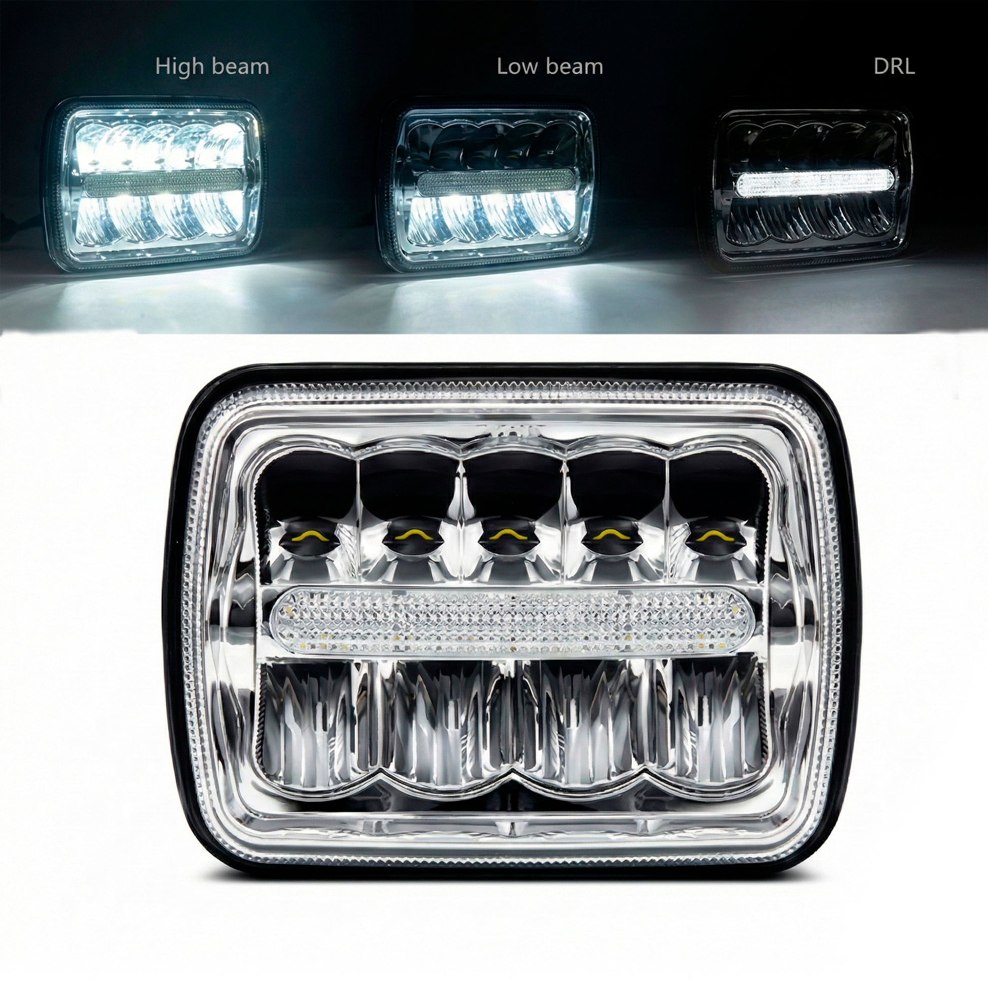LED HeadLamp Chrome background 5x7" 1pcs image 3