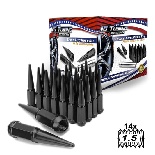 Spike Lug Nut 4.4 inch 14x1.5 Black 25 pcs image 0