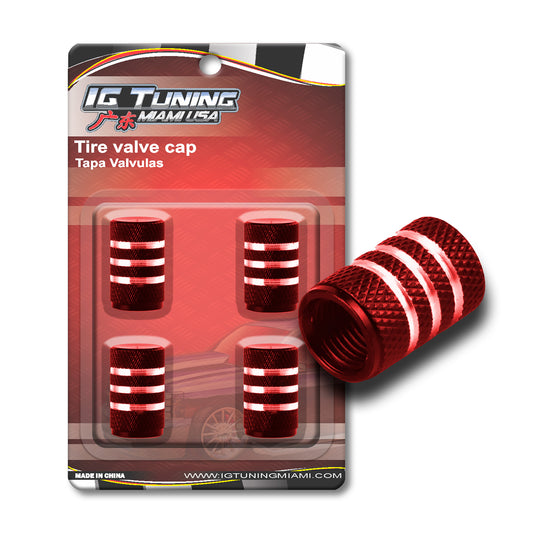 Spec. Red 4Pcs. Set Valve Caps. image 0
