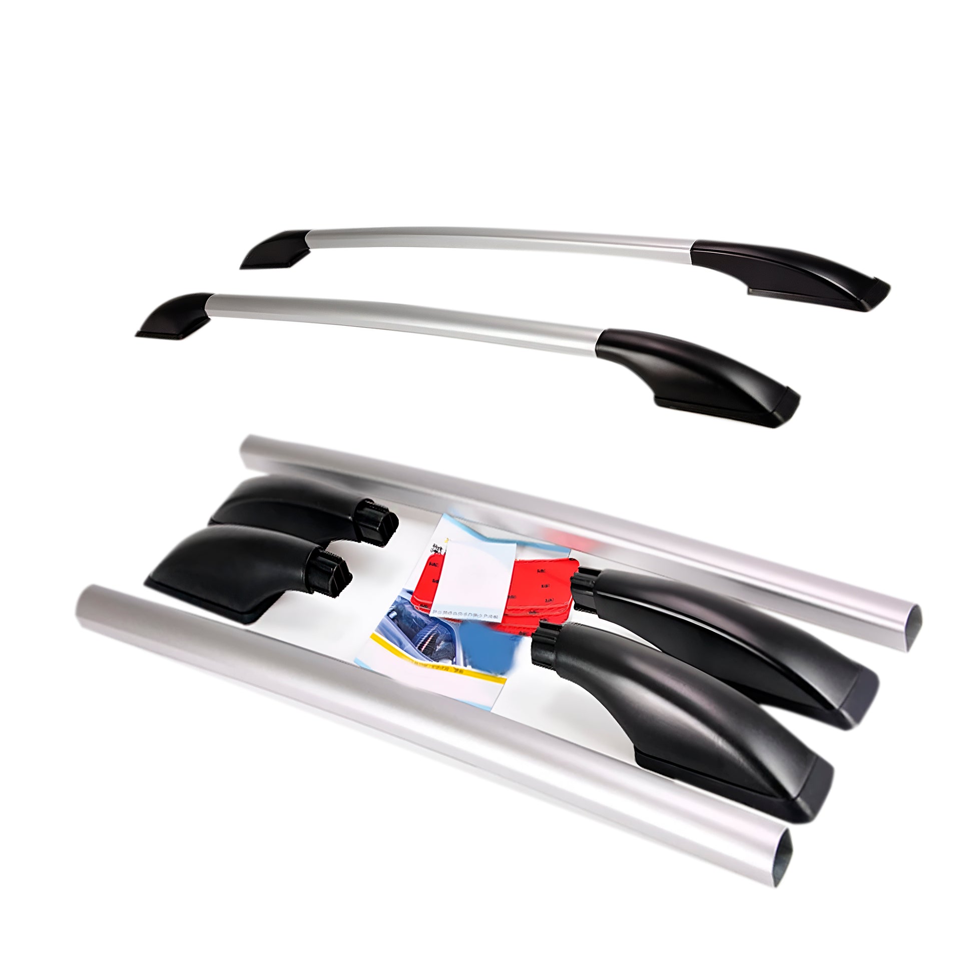 Universal Silver Roof Rack Aluminum Alloy Side Bars Rails image 0