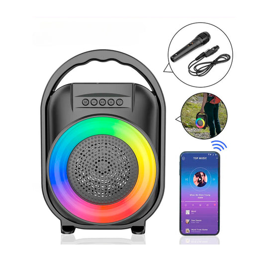 Port Speaker 8W 4 Inch Fm Bt Tf Usb Led Aux Remote image 0