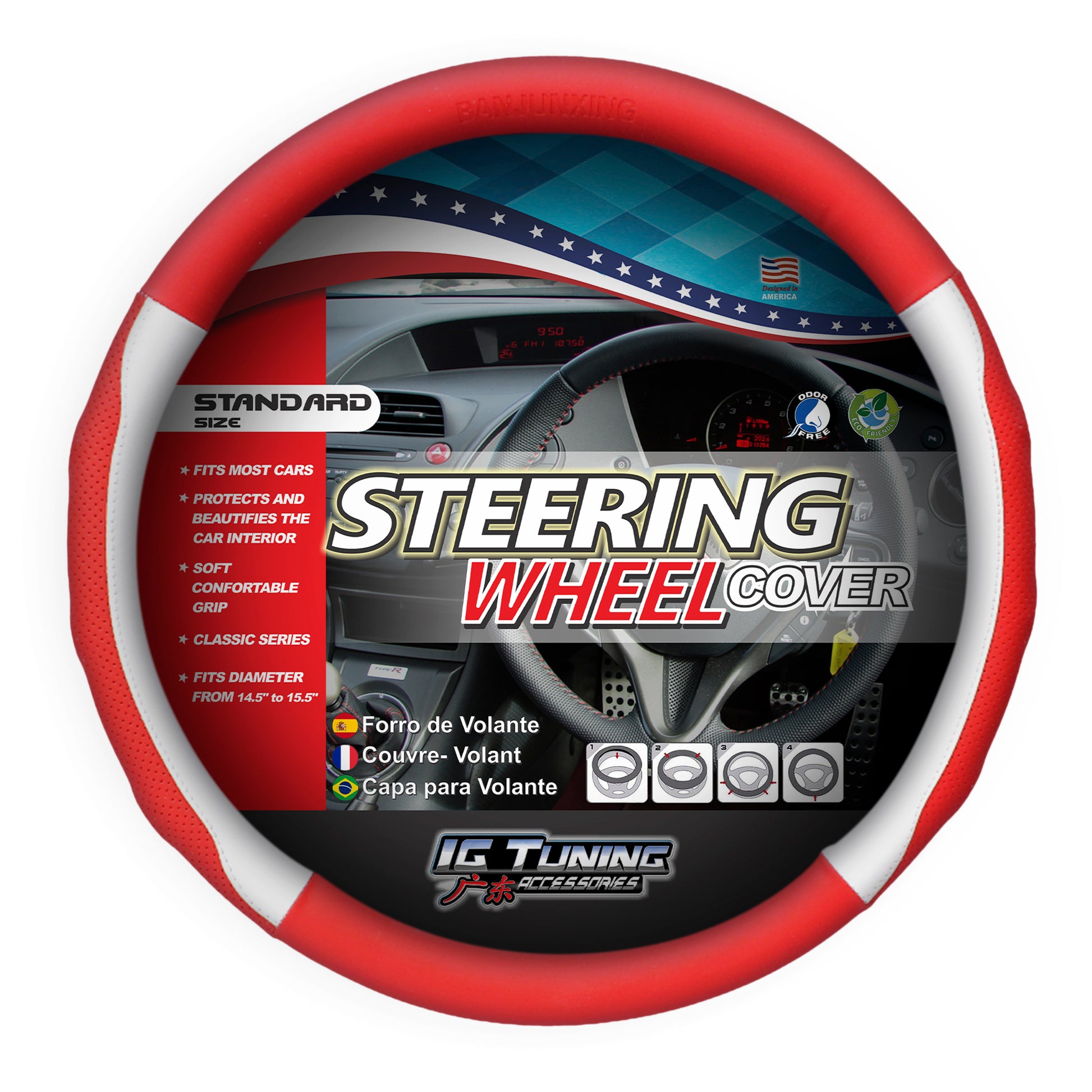 Steering Wheel cover Champion Red White image 0