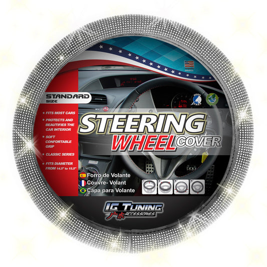 Steering Wheel Cover Bling Bling Gray image 0