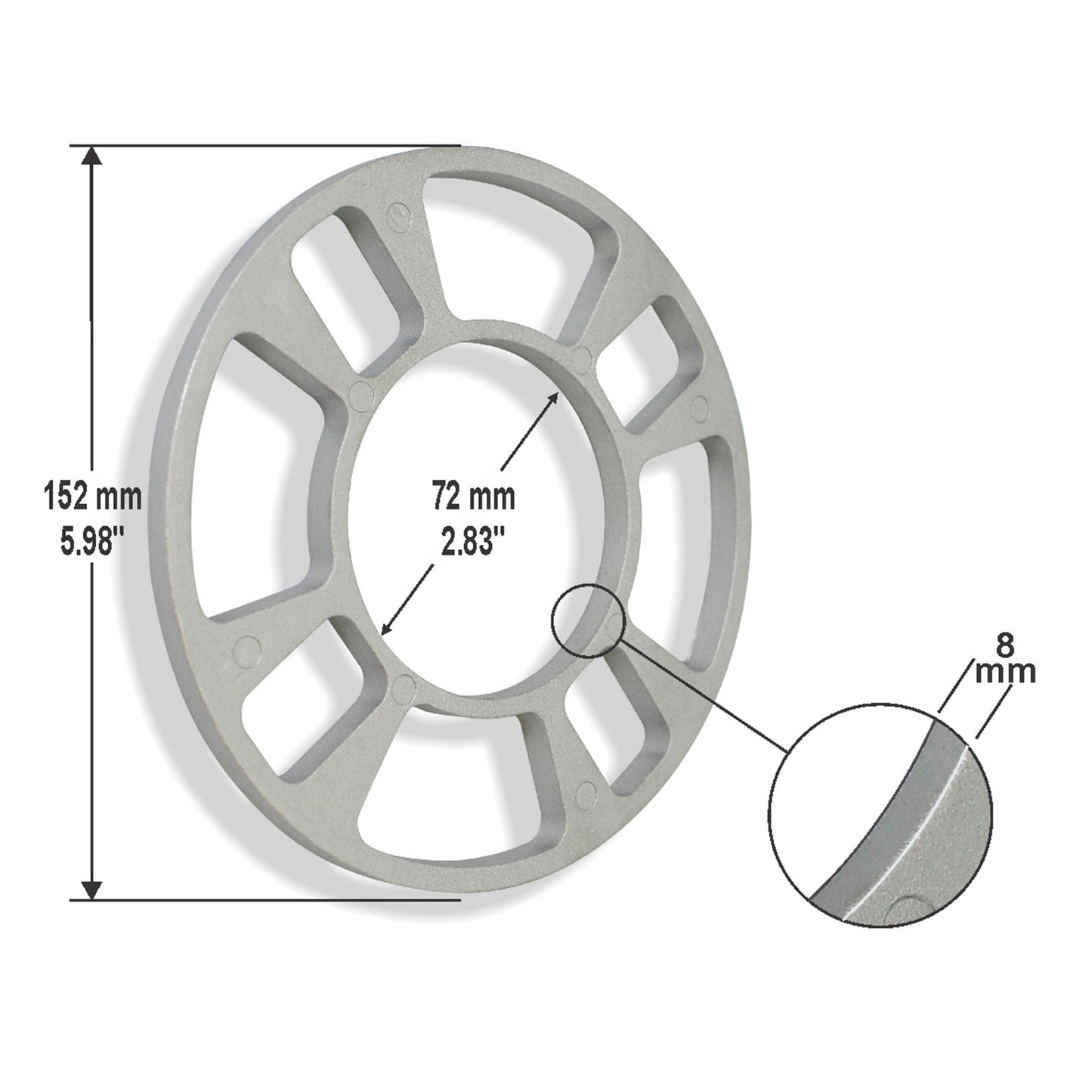 Aluminium Spacer 4 pcs Bag S101 8 mm image 0