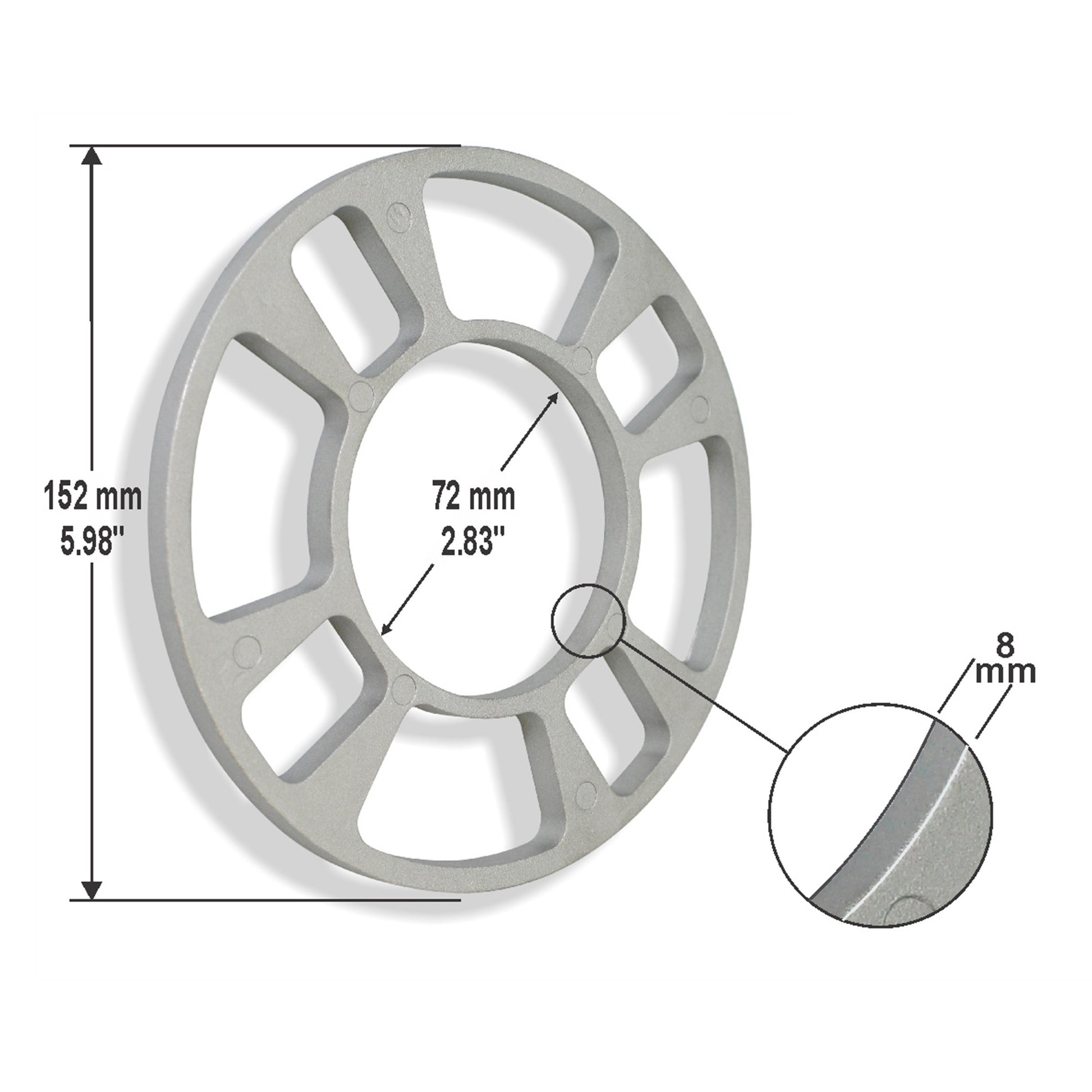 Aluminium Spacer 4 pcs Bag S101 8 mm image 0