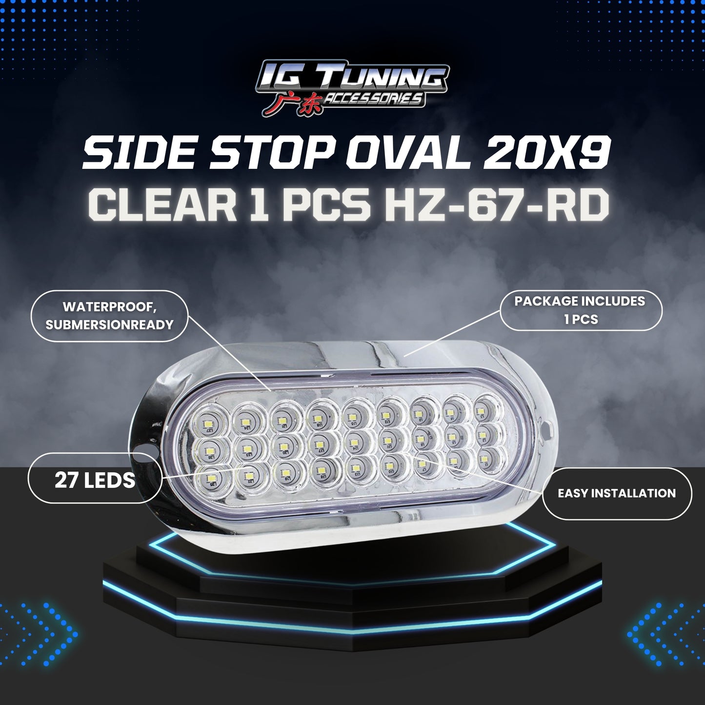 Side Stop Oval 20X9 Clear 1 Pcs image 2