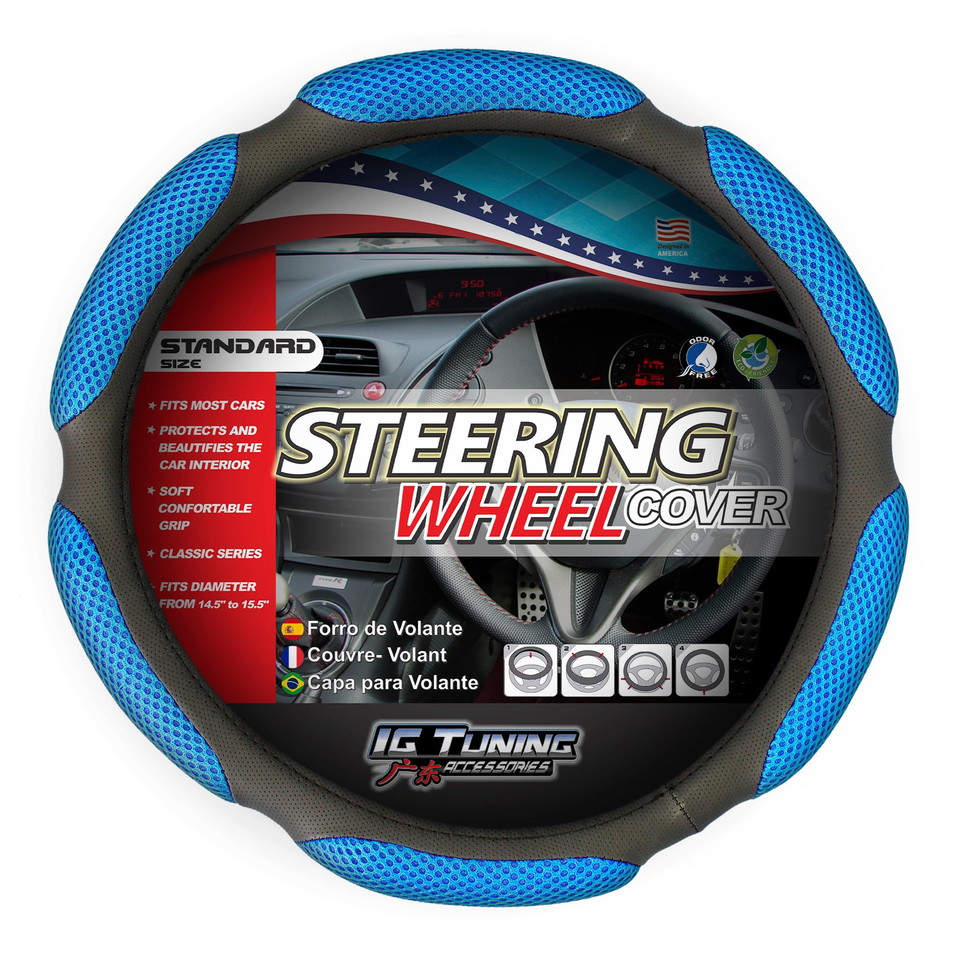 Steering Wheel Cover With Sponge in Blue image 0
