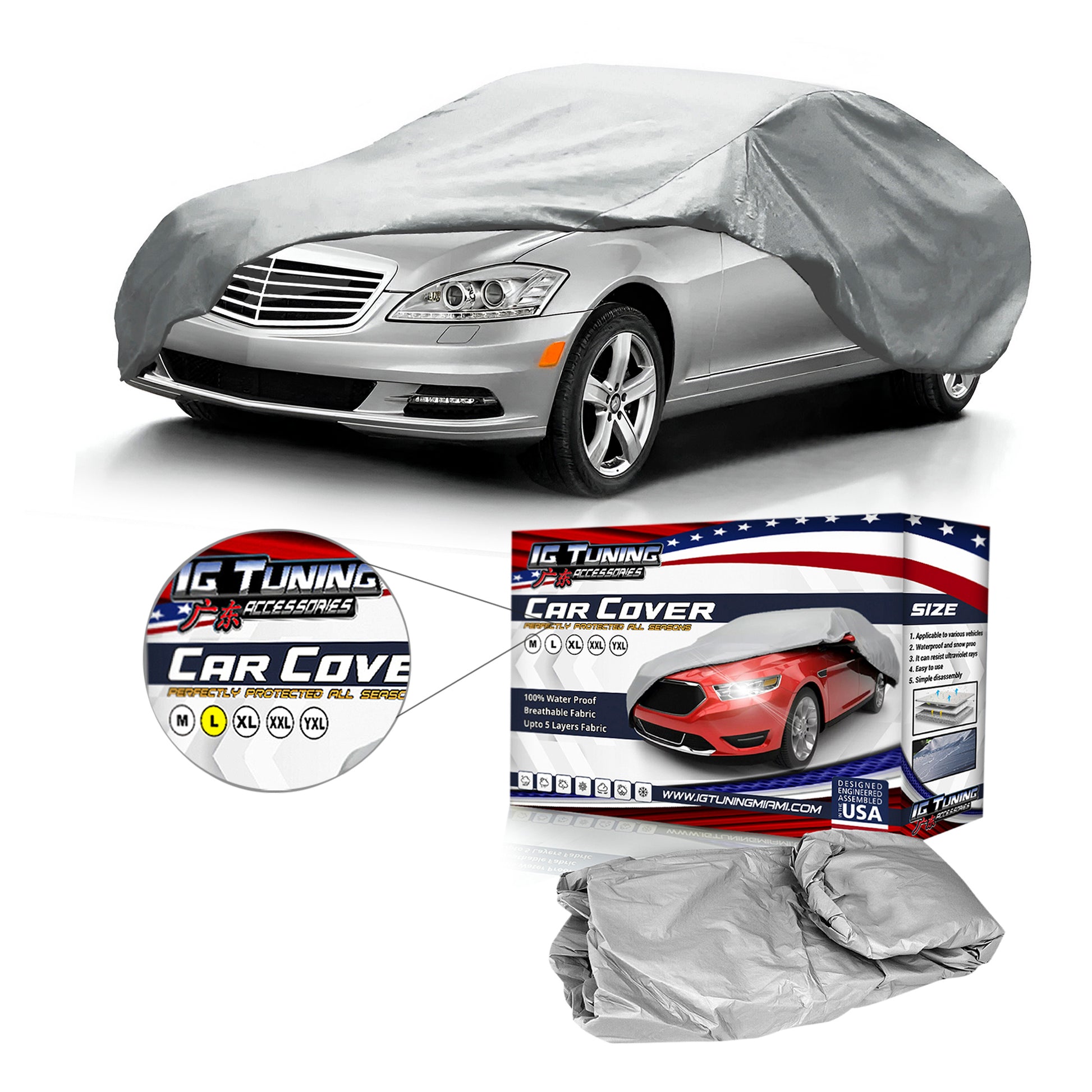 Car Cover (Size L) 480 x 175 x 120 cms image 0