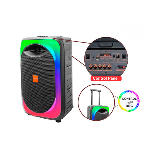 Port Speaker 3000W Wless Mic Bt Tf Usb Fm  Led Aux Remote image 0