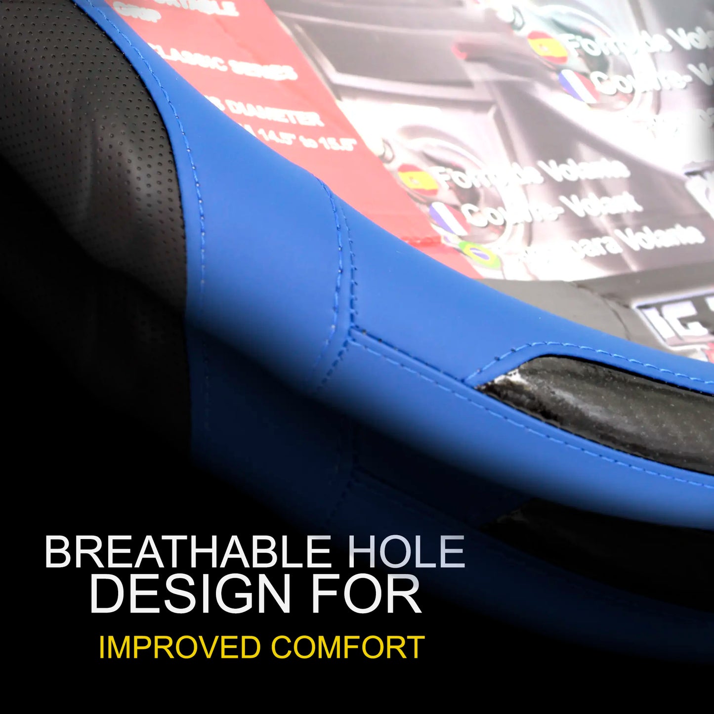 Steering wheel Cover Racing Blue image 2