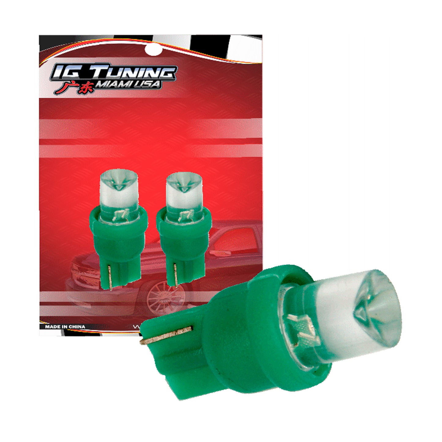 T10 1 Led 2Pcs Green image 0