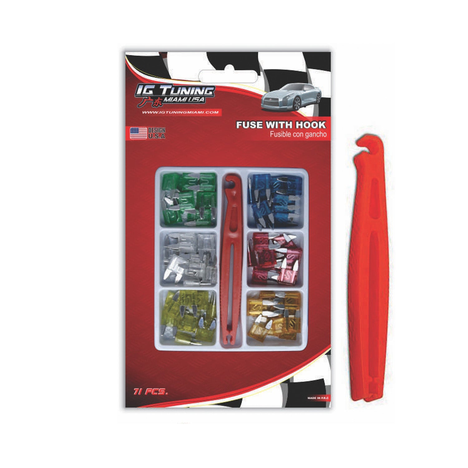 Kit Of 71 Mini Fuses  W/Fuse Extractor. image 0