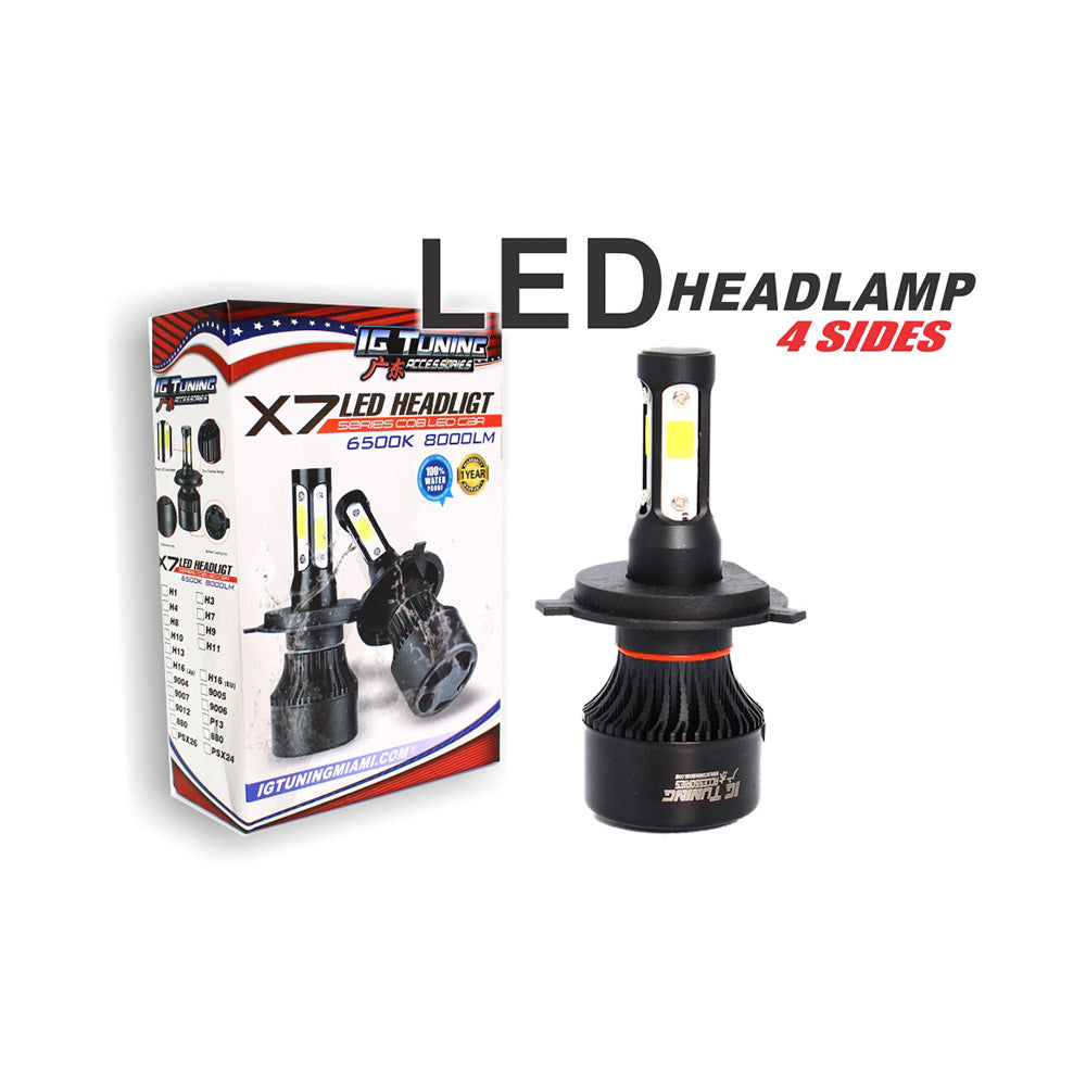 Headlight Led 4 sides Black H8H9H11 image 0