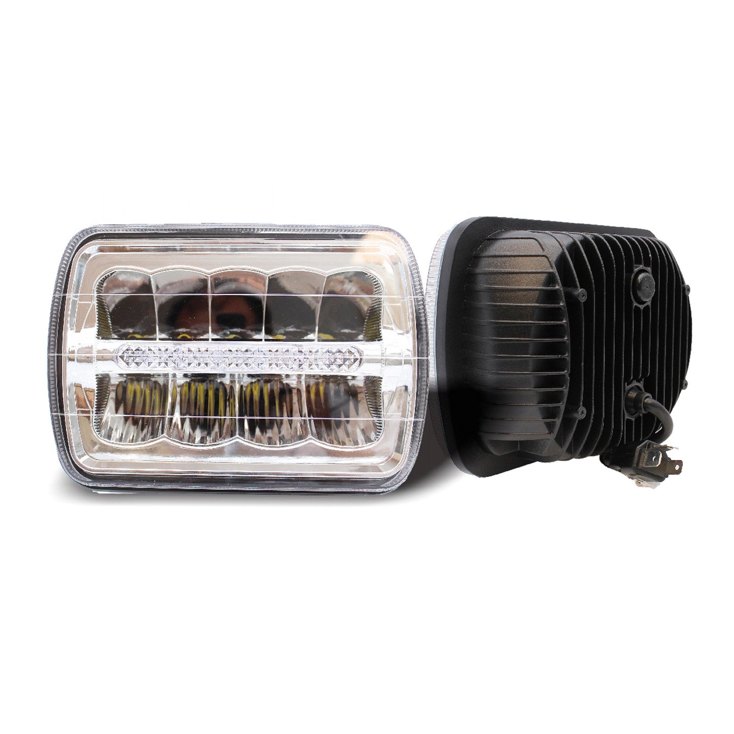 LED HeadLamp Chrome background 5x7" 1pcs image 2