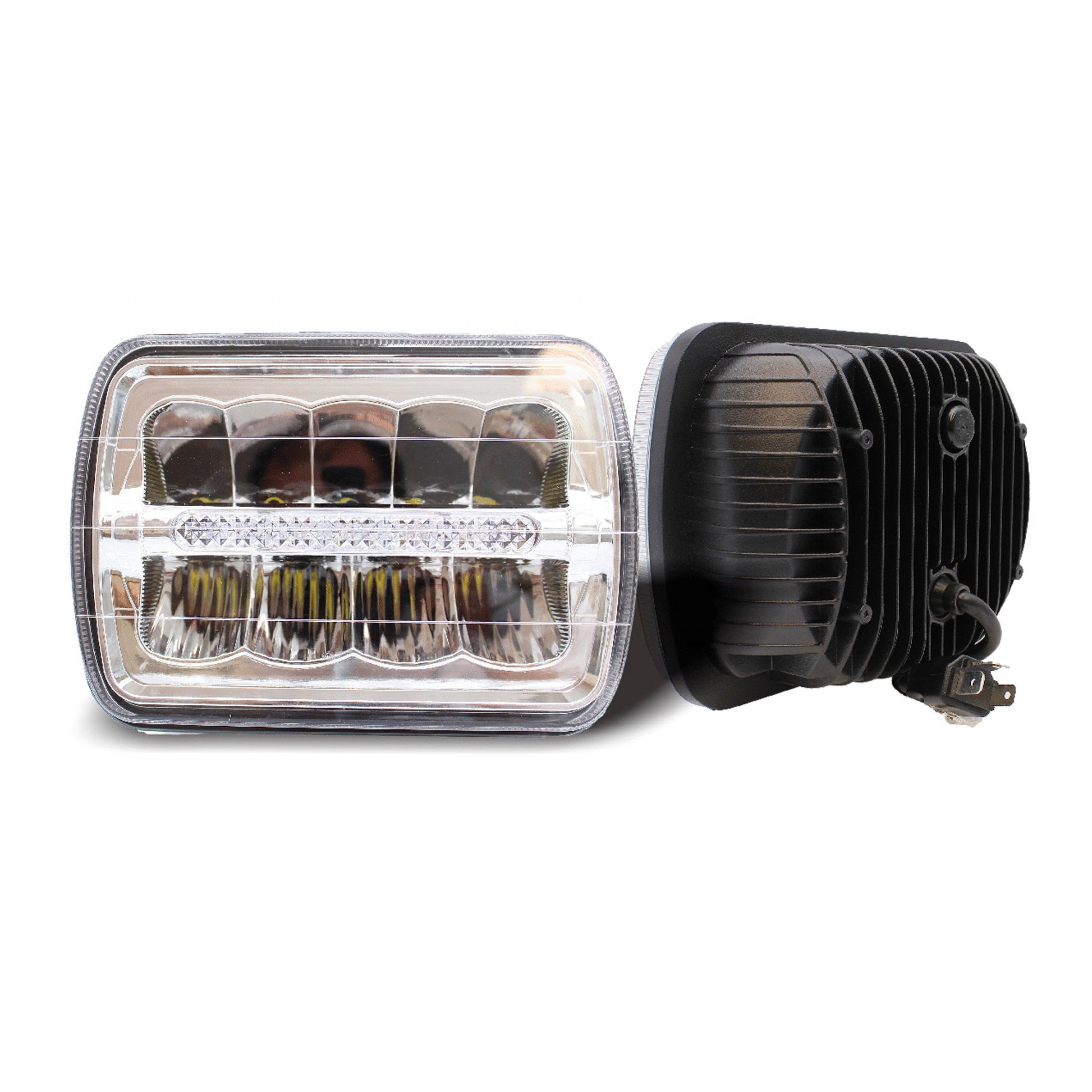 LED HeadLamp Chrome background 5x7" 1pcs image 2